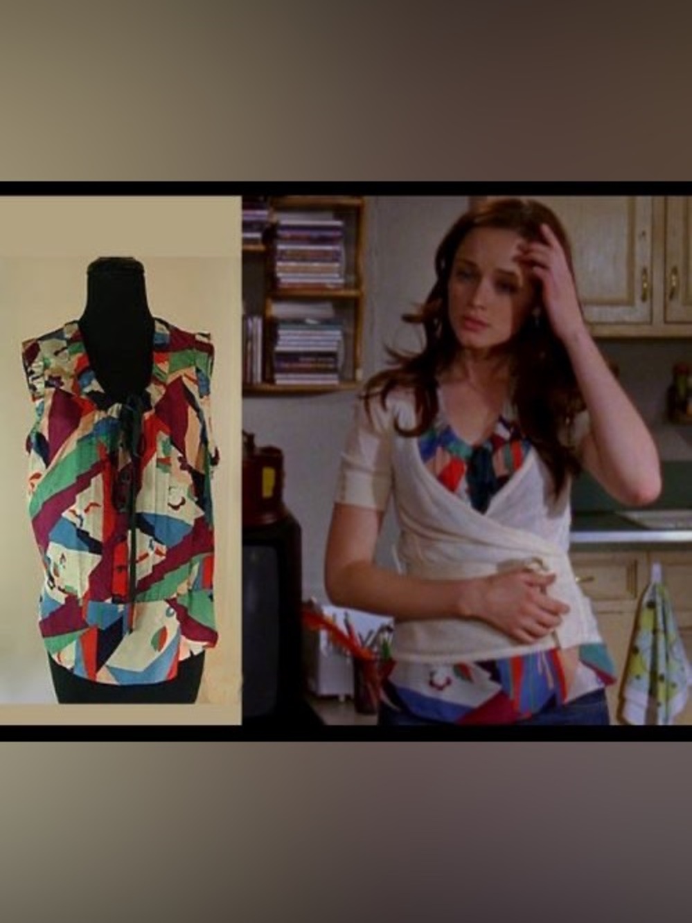 Marc Jacobs Multicolor Geometric Silk Blouse ASO Rory Gilmore on Gilmore Girls